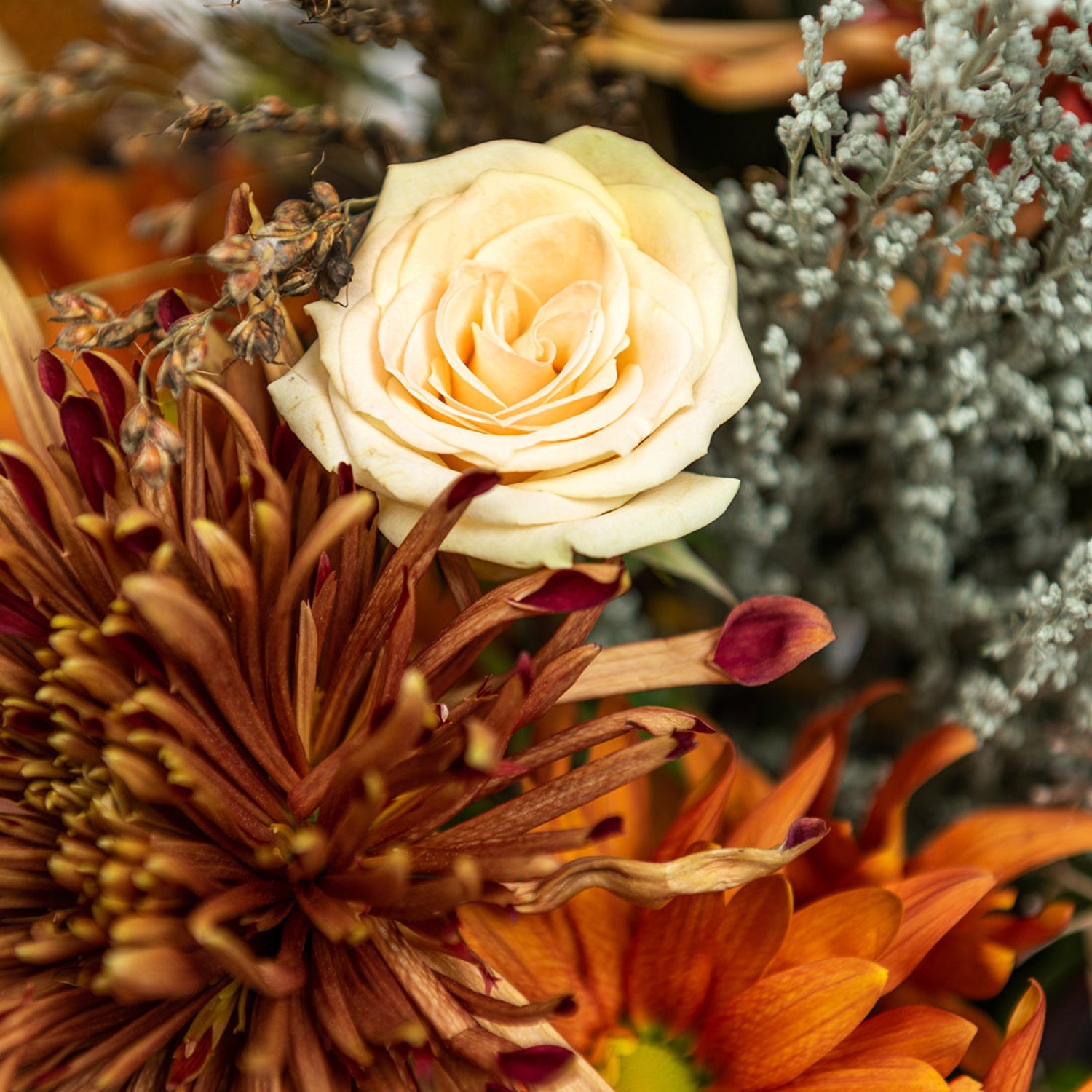 Amber Flower Arrangement Closeup