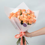 Orange Crush Peach Roses Bouquet