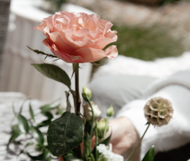 Ikebana-inspired flower arranging