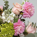 Pink Velvet Flower Arrangement Closeup