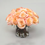 Rosey Oasis Peach Roses Arrangement